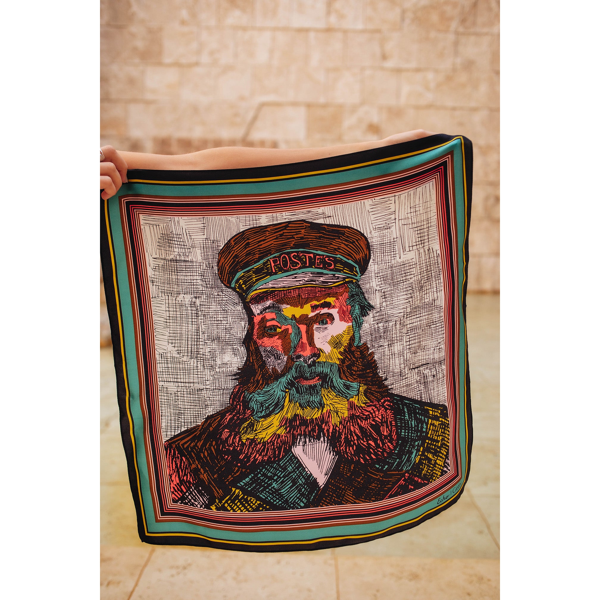 Van Gogh Portrait of Joseph Roulin Silk Neckerchief Scarf