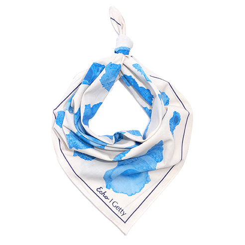 Seashell Photolithograph Print Neckerchief Scarf - Blue