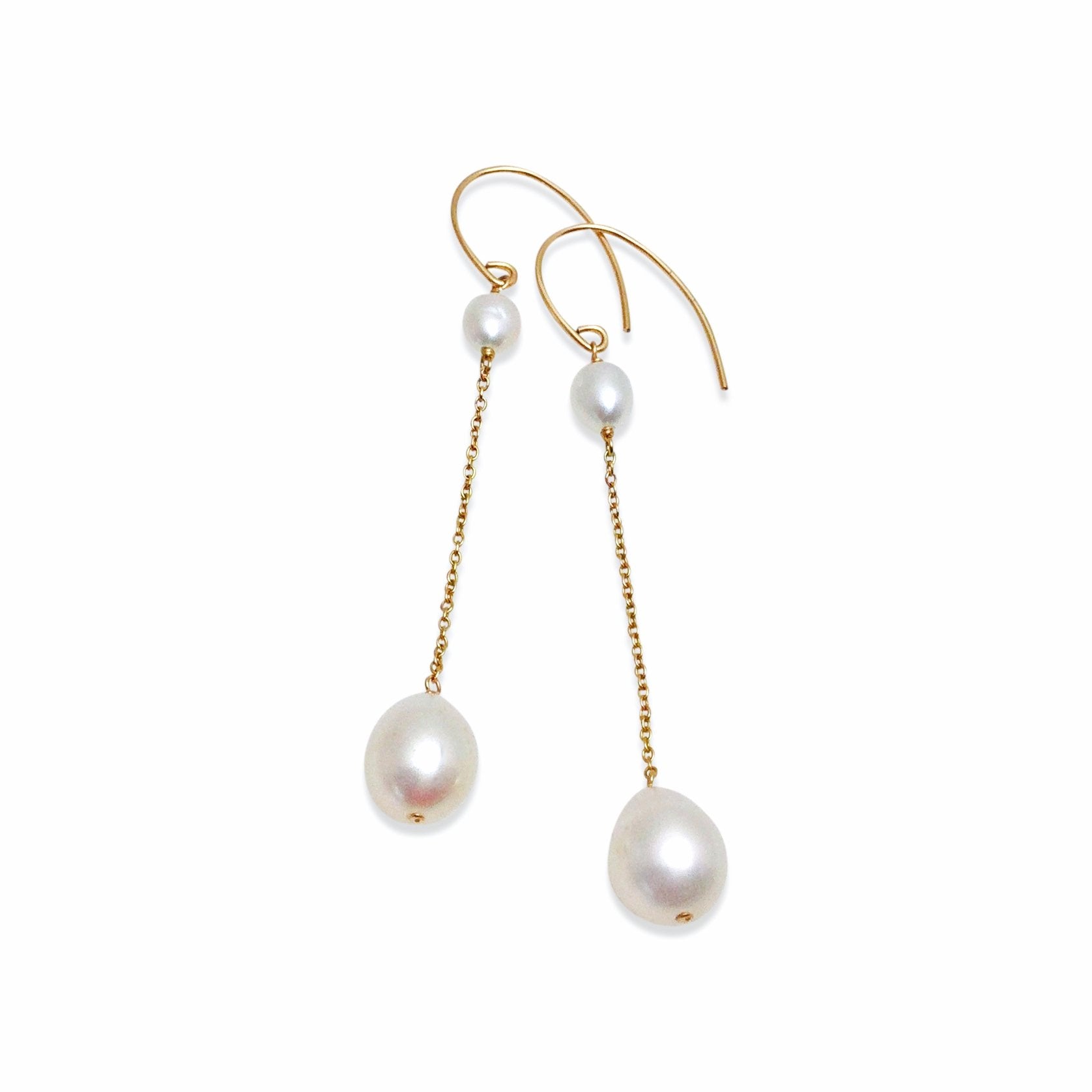 Ivory Pearl Long Drop Earrings