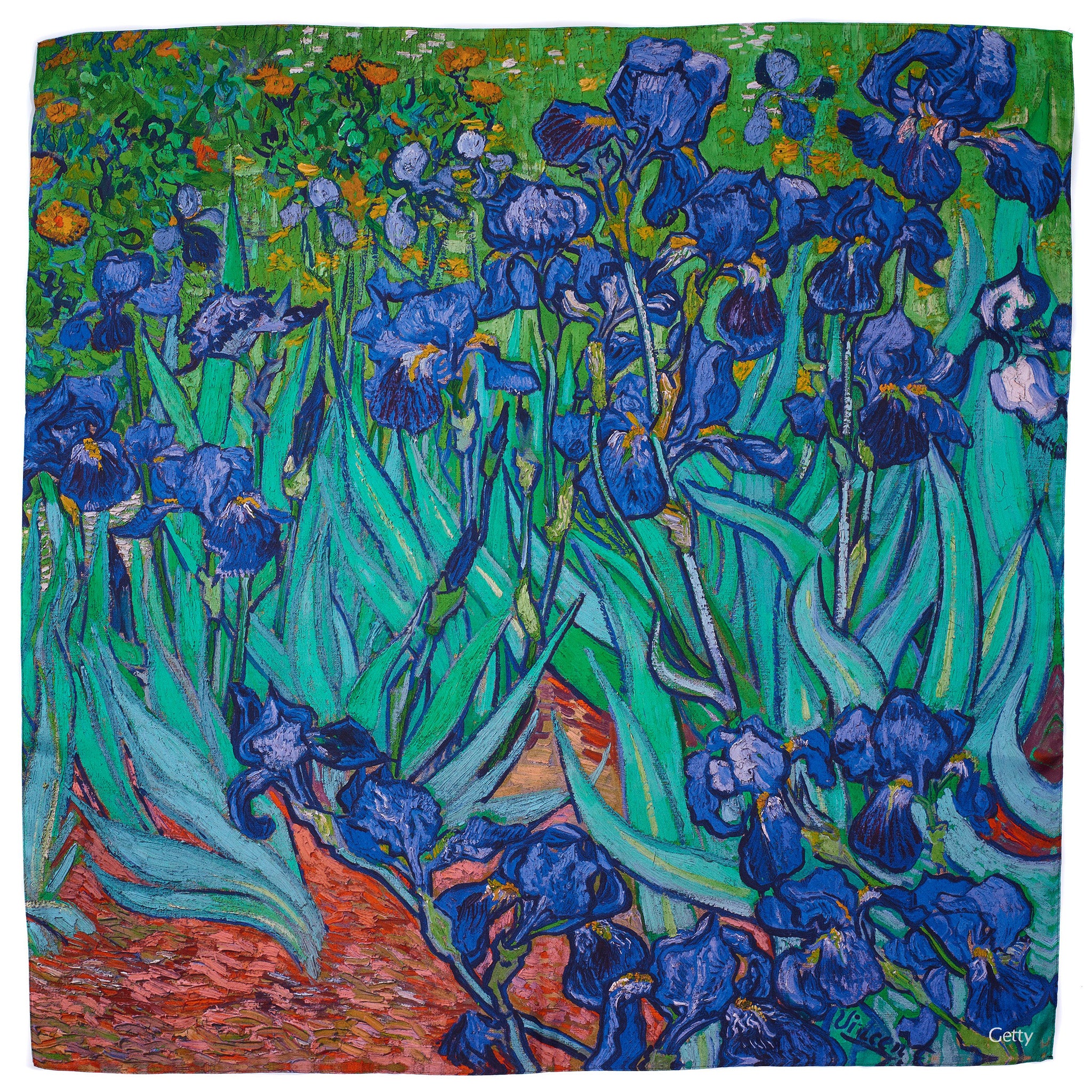 Square Van Gogh Irises Silk Scarf