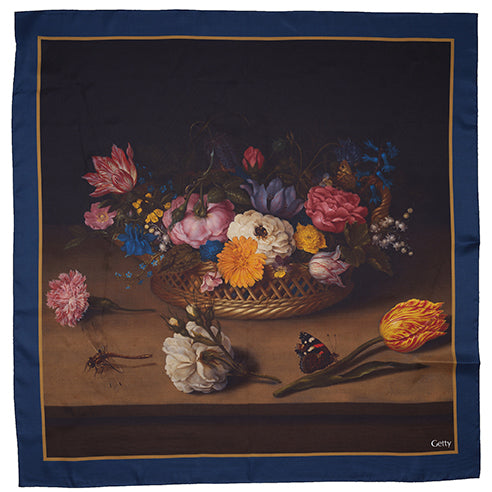 Square Ambrosius Bosschaert Flower Still Life Silk Scarf