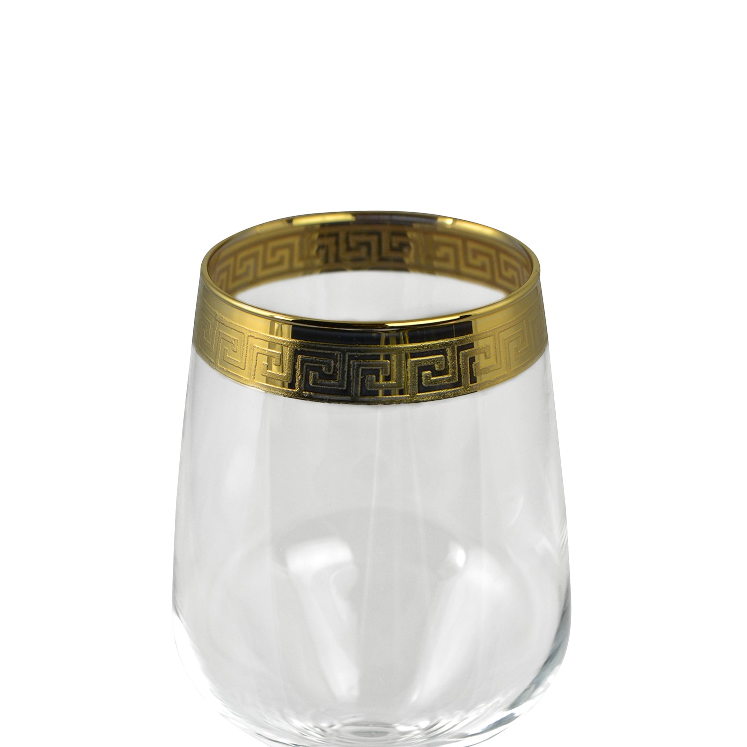 Wine Glass - Greek Key Design