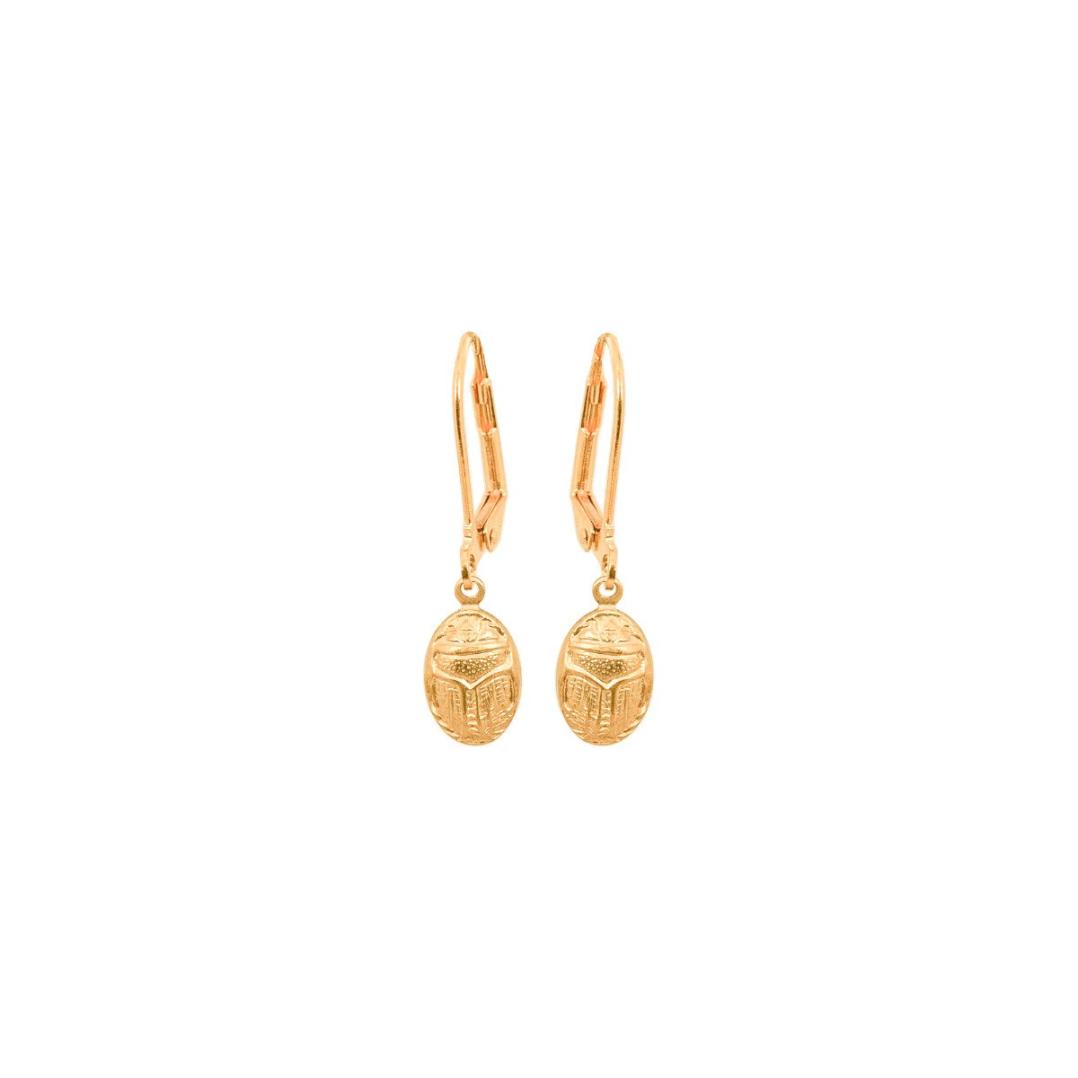 Wee Gold Scarab Earrings