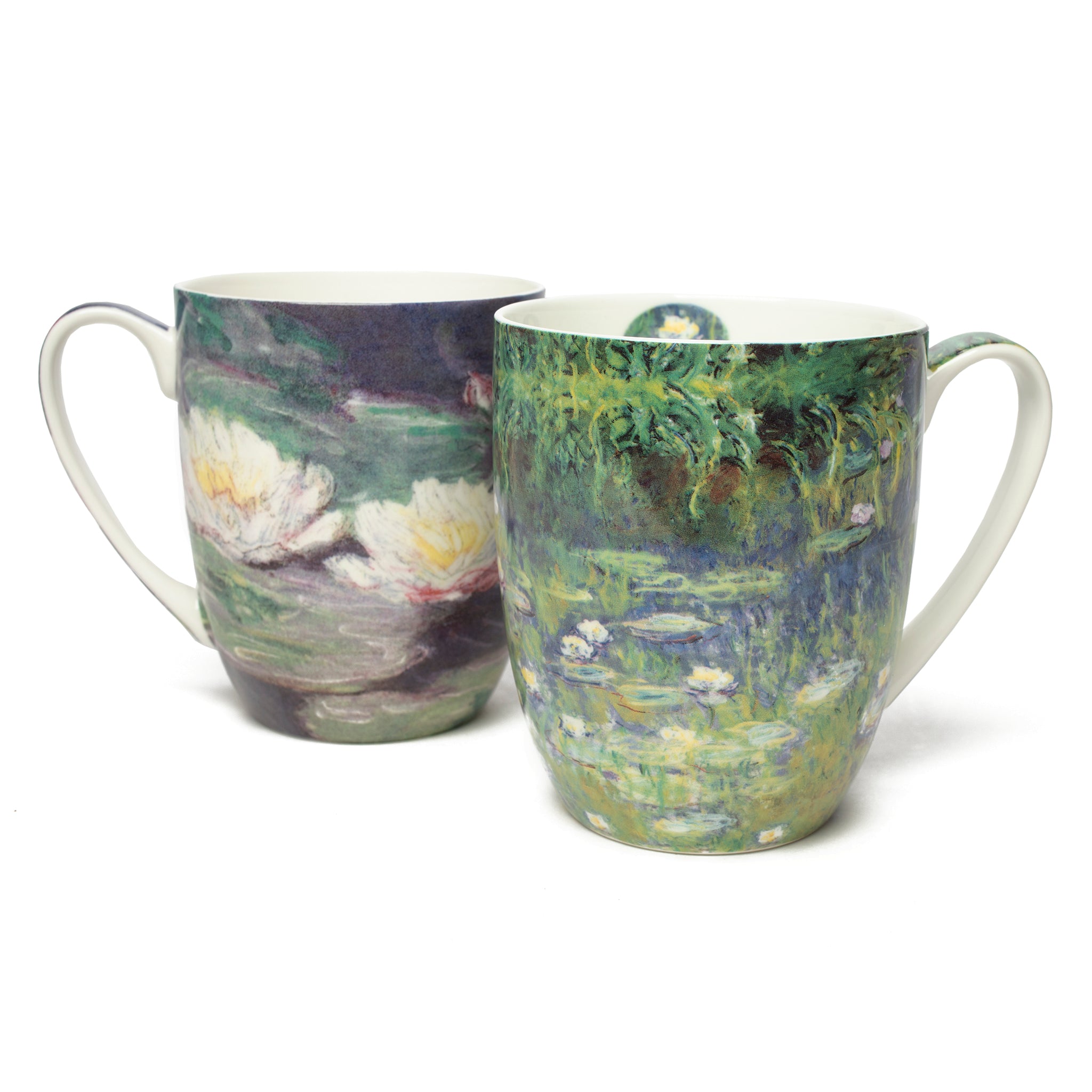 Pair of Fine Bone China Mugs featuring Monet's Water Lilies