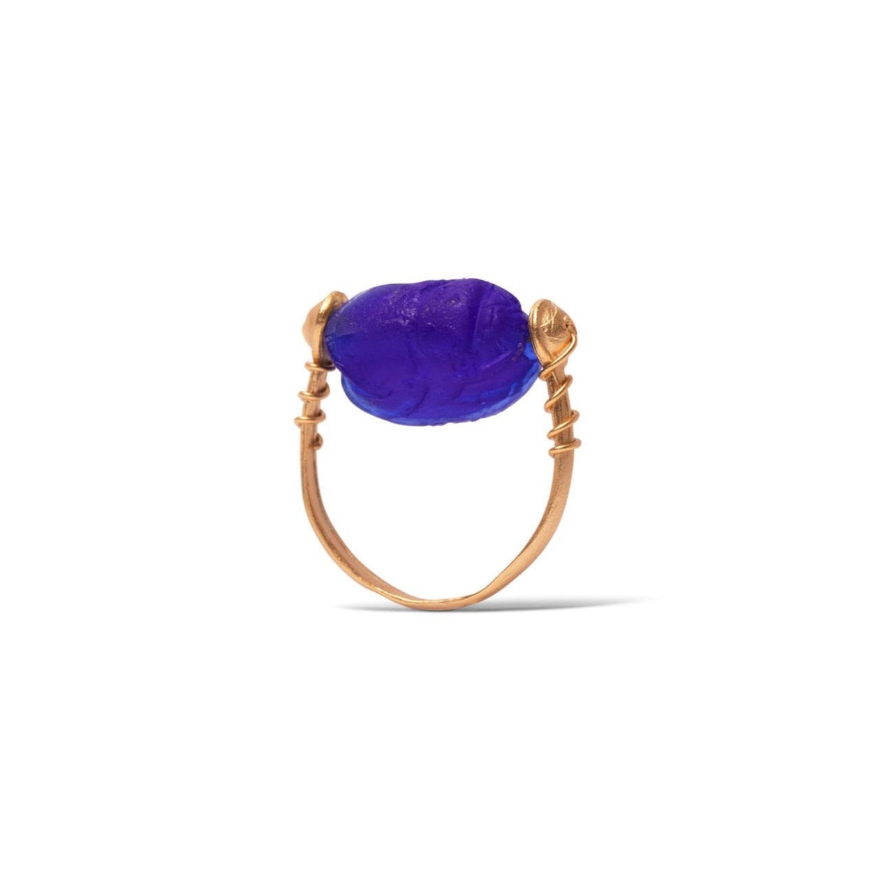 Glass Scarab Swivel Ring