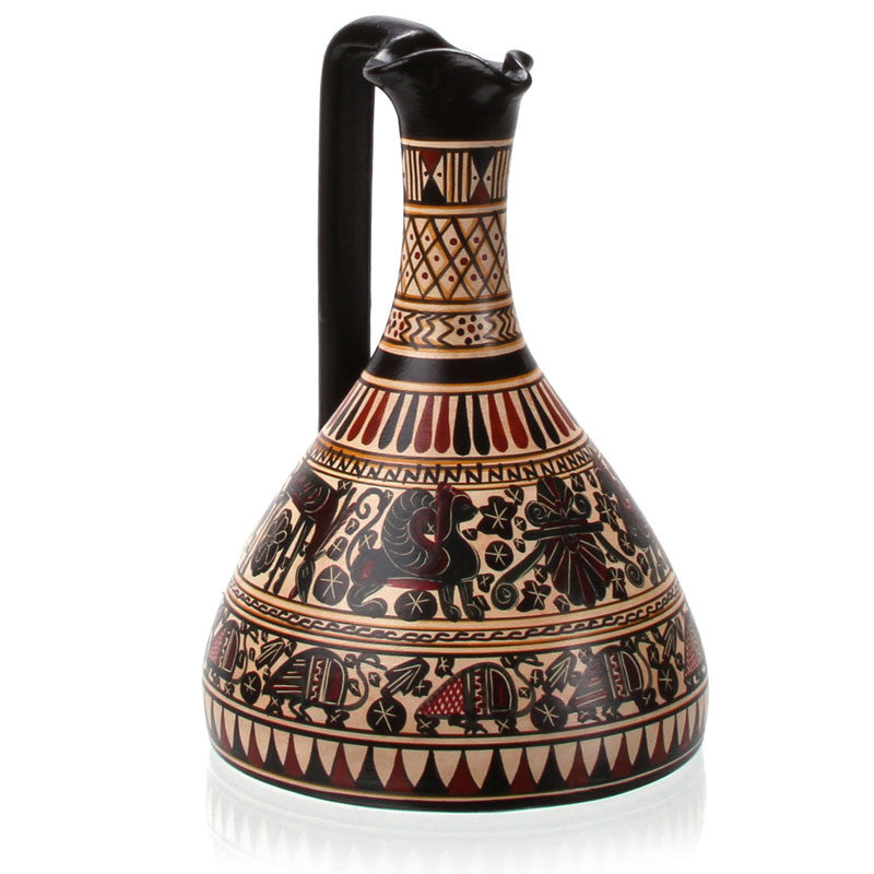 Cup amphora with ivory ceramic handles, gold vase ornament Vi31