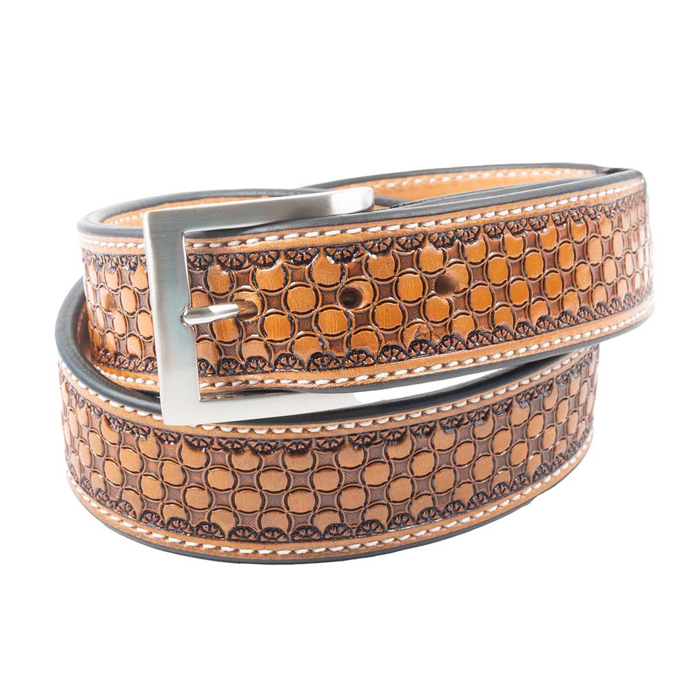 Vogt Silversmiths Men's 1 1/2 Tapered Leaf Belt