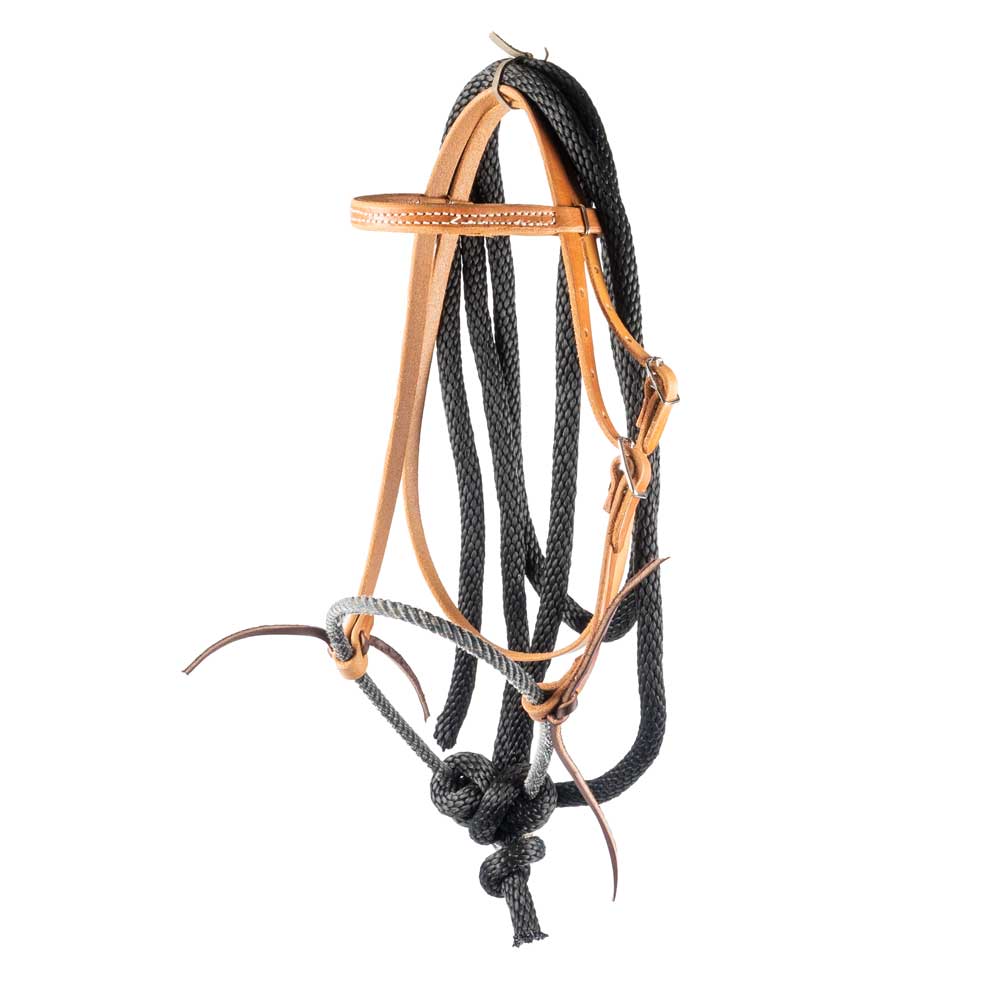 Western Bosal Bridle with Leather Nosepiece