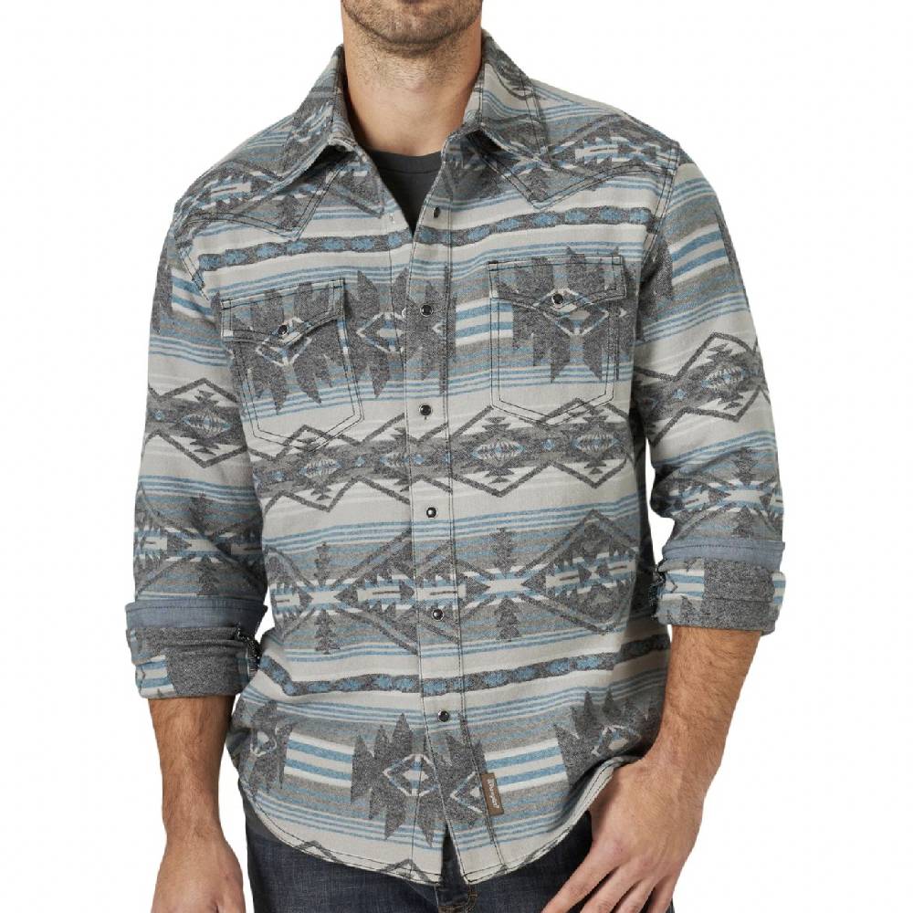 Wrangler Retro Aztec Snap Shirt - Teskeys