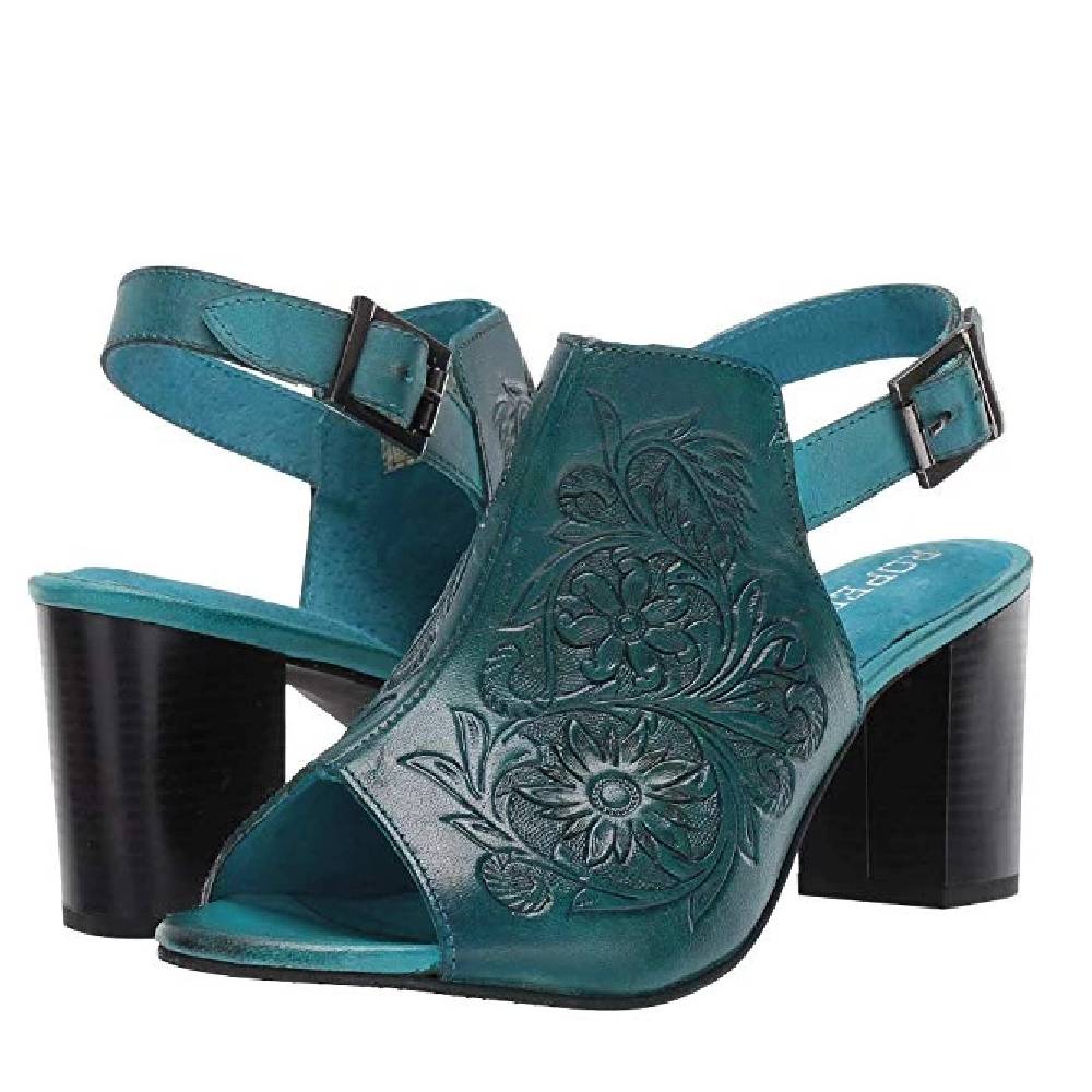 roper tooled leather heels