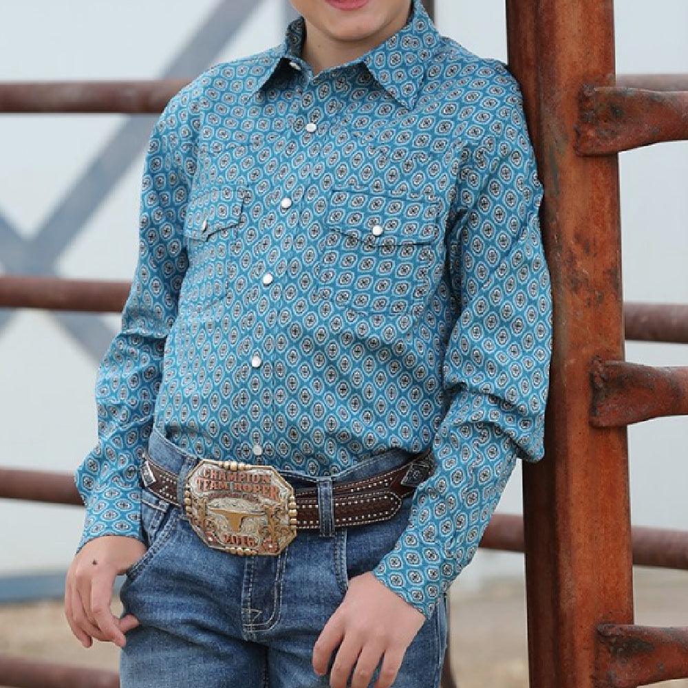 Cinch Kid's Paisley Print Snap Shirt - Teskeys