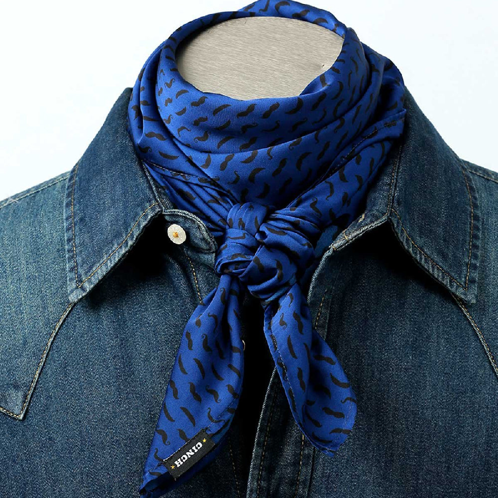 Get Wild Navy Blue Leopard Print Satin Scarf