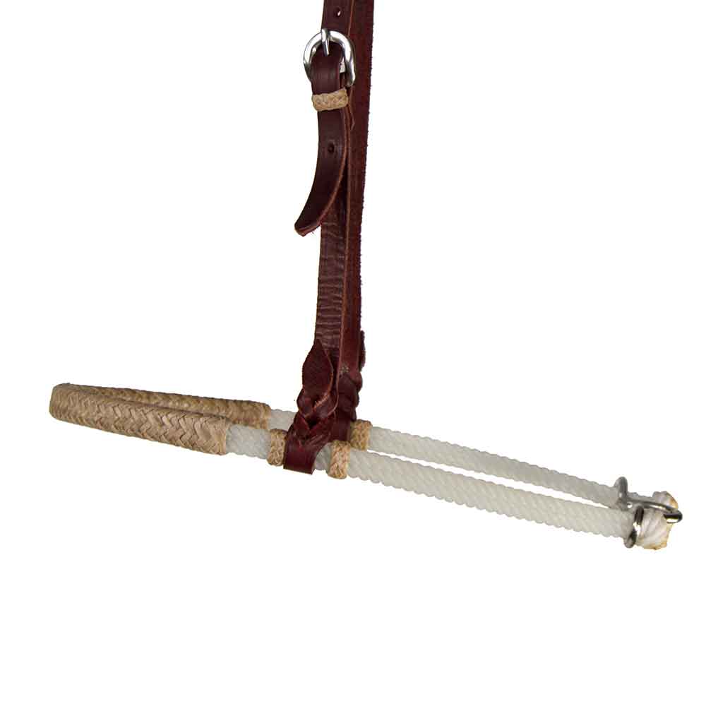 Ranchman's Double Rope Tiedown Noseband w/Rawhide Braid Covered Nose