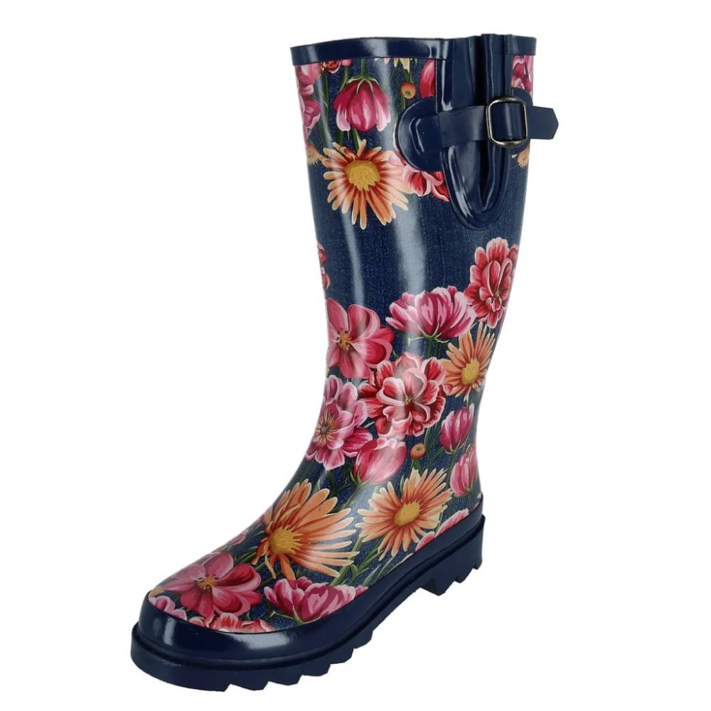 floral rain boots