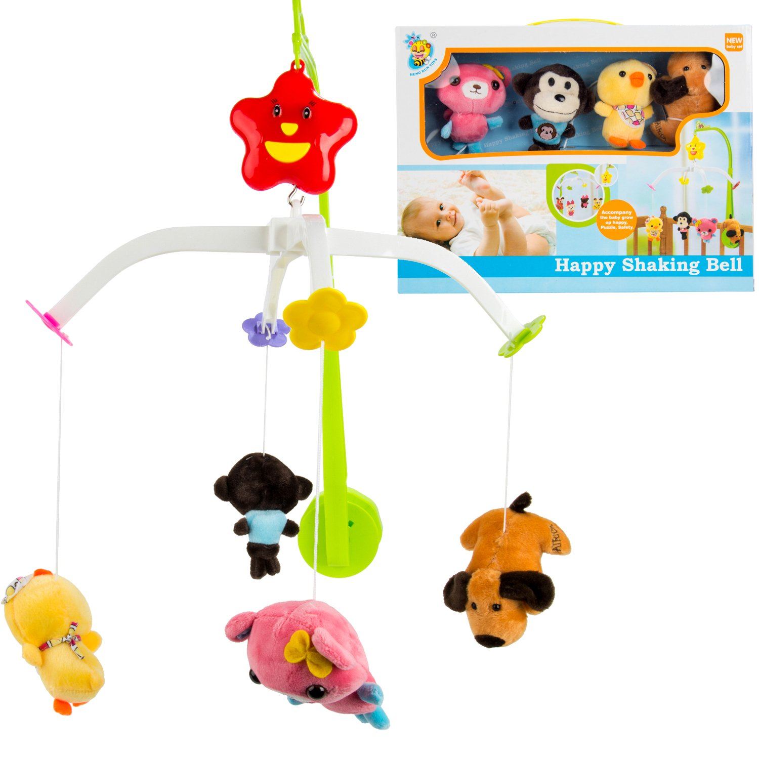 Musical Happy Shaking Bell Baby Crib Musical Hanging Toy For