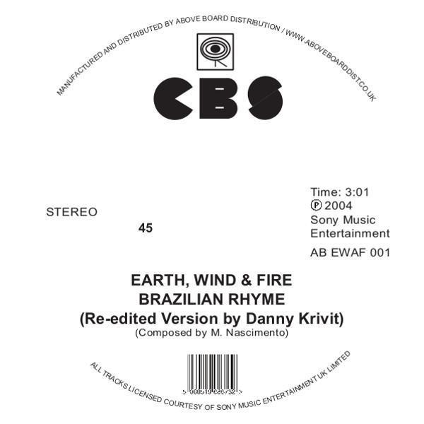  Time: 3:01 2004 Sony Music Entertainment STEREO 45 AB EWAF 001 EARTH, WIND FIRE BRAZILIAN RHYME Re-edited Version by Danny Krivit Composed by M. Nascimento Al COUWESV p o Pt 