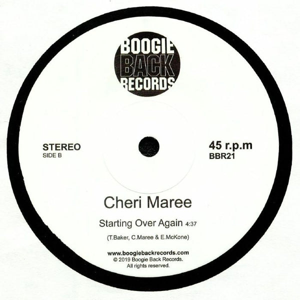  STEREO . ED BBR21 Cheri Maree Starting Over Again a7 T:Baker, C.Maree E McKone www.boogisbackrocords.com 2019 Boogle Back Records Al rights resarved. 