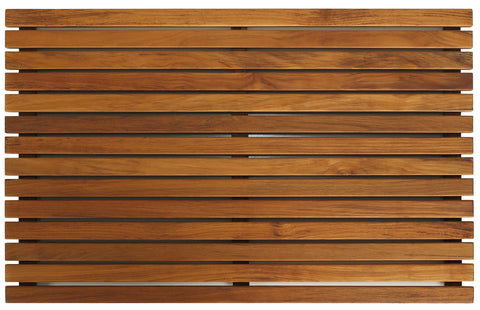 Bare Decor Zen Shower, Spa, Door Mat in Solid Teak Wood and Oiled Finish, Large: 31.5" x 19.5"