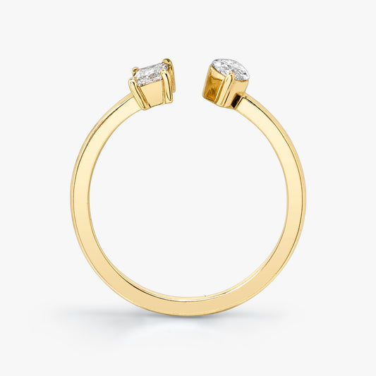 Sterling Silver Chain Ring İn Gold | Spero London | SilkFred US