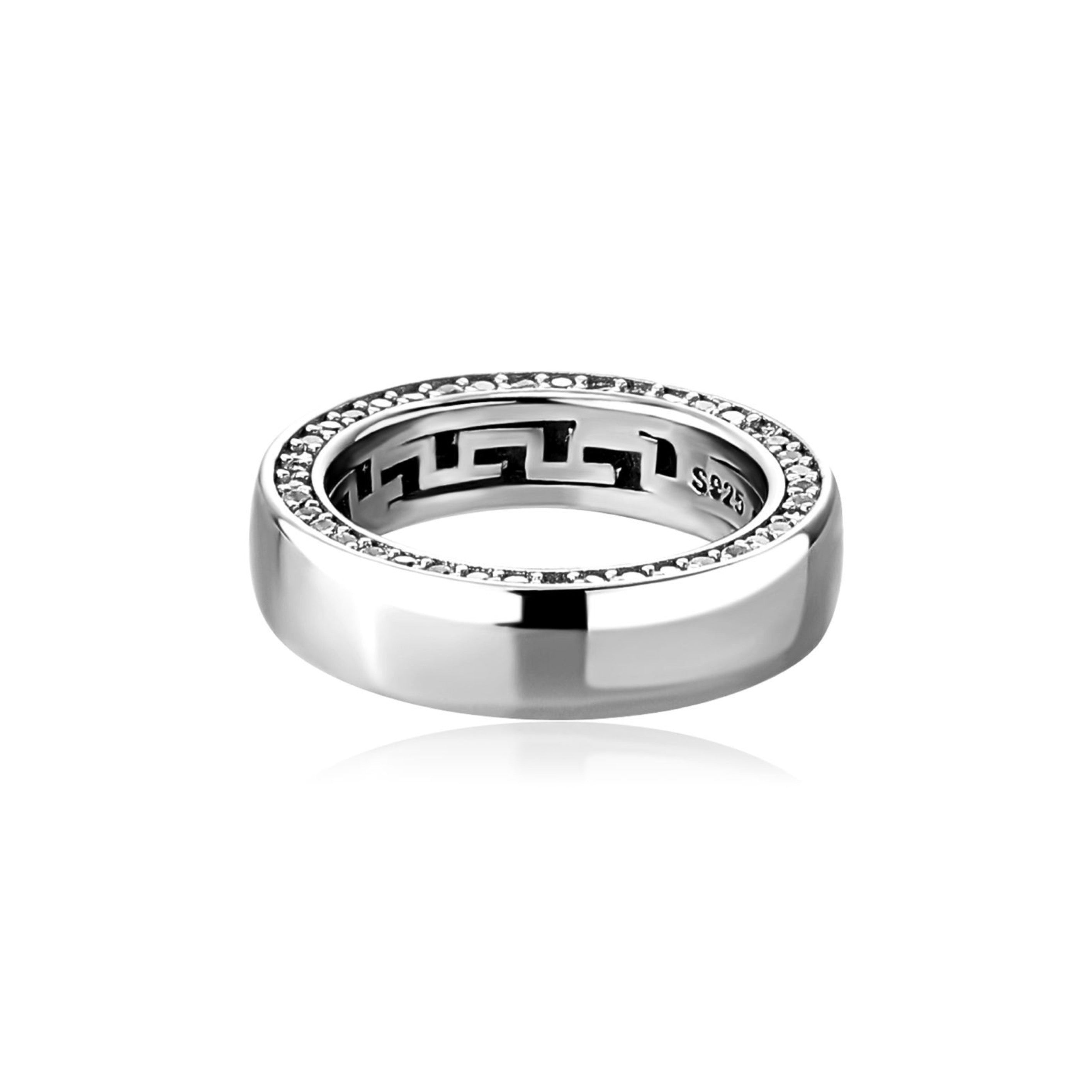 Sterling Silver Premium Julius Ring with Rhodium Plating from Glazd Jewels