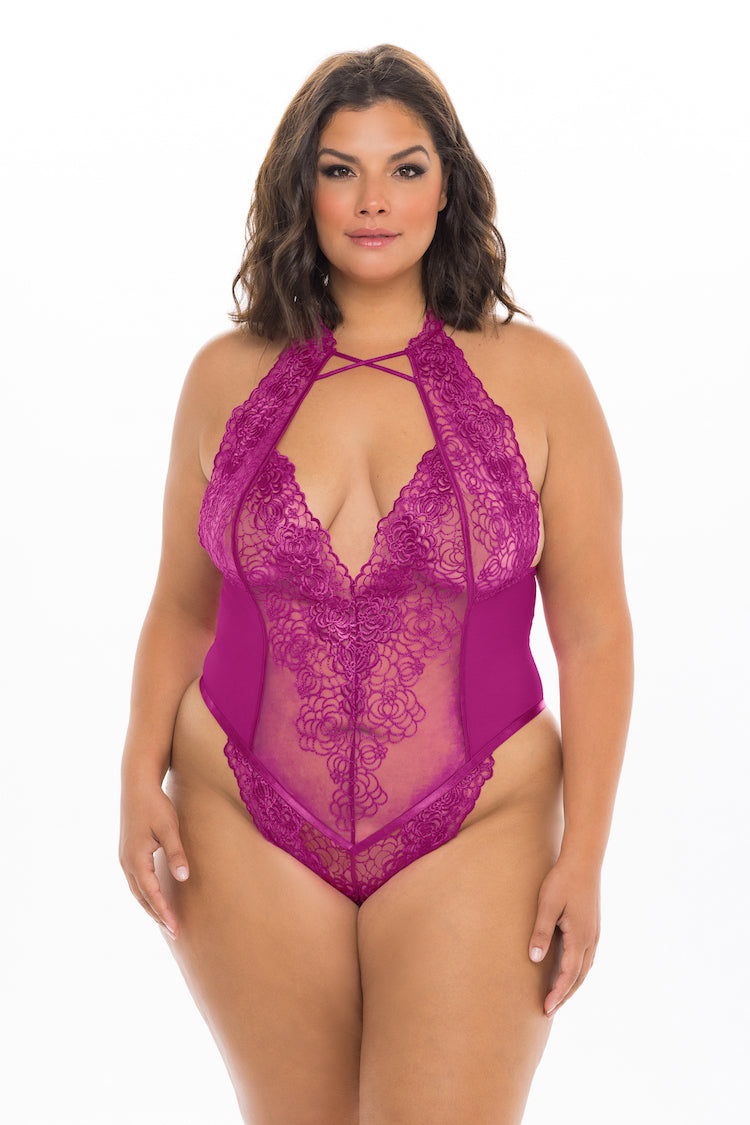 Abrielle Sheer Plus Size Teddy | Sexy Lingerie Luxury Anya Lust