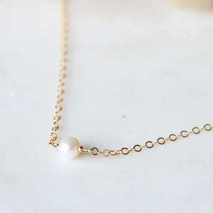 Tiny Freshwater Pearl Necklace - 14kt Gold Fill - ANNA GRACE
