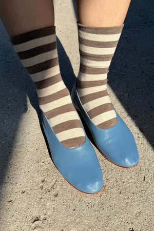 Wally Socks - Brown Stripe - ANNA GRACE