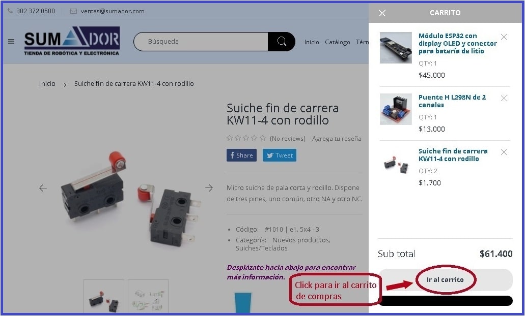 Revisar el carrito y aceptar términos de venta. Como comprar. Paso 2
