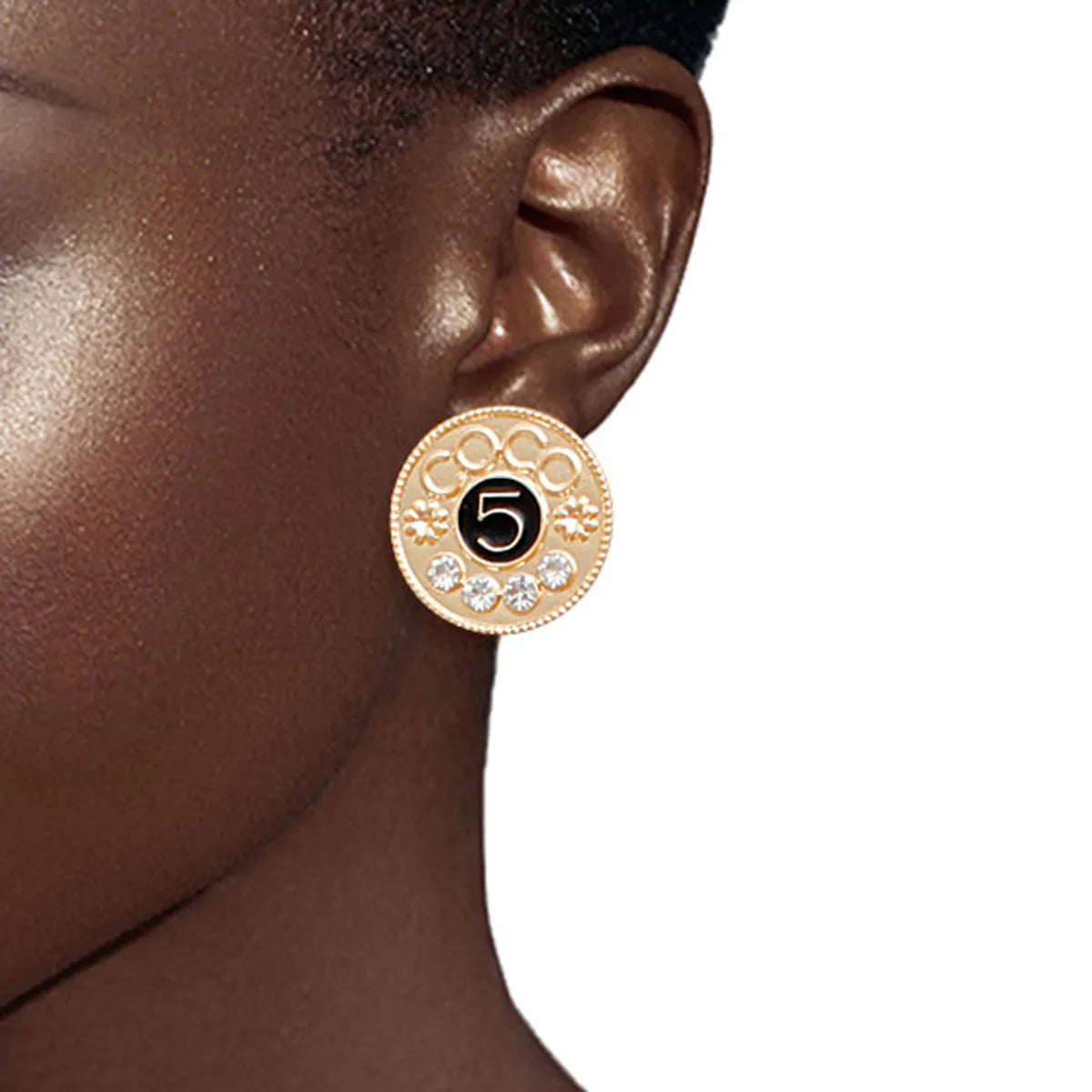 Round # 5 Gold & Black Studs