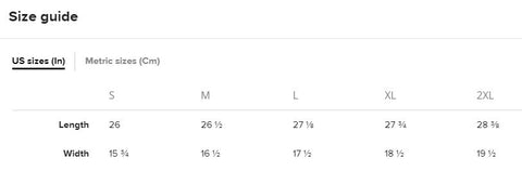 Size Chart Example