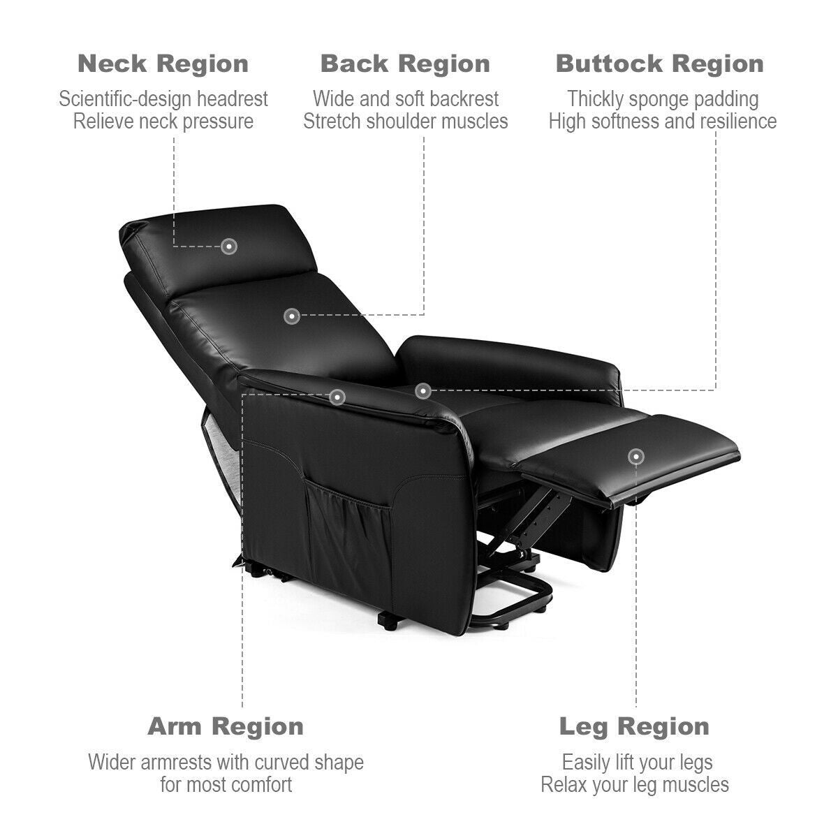 Electric Power Lift Recliner Chair With Remote Control Hw61407 Wc