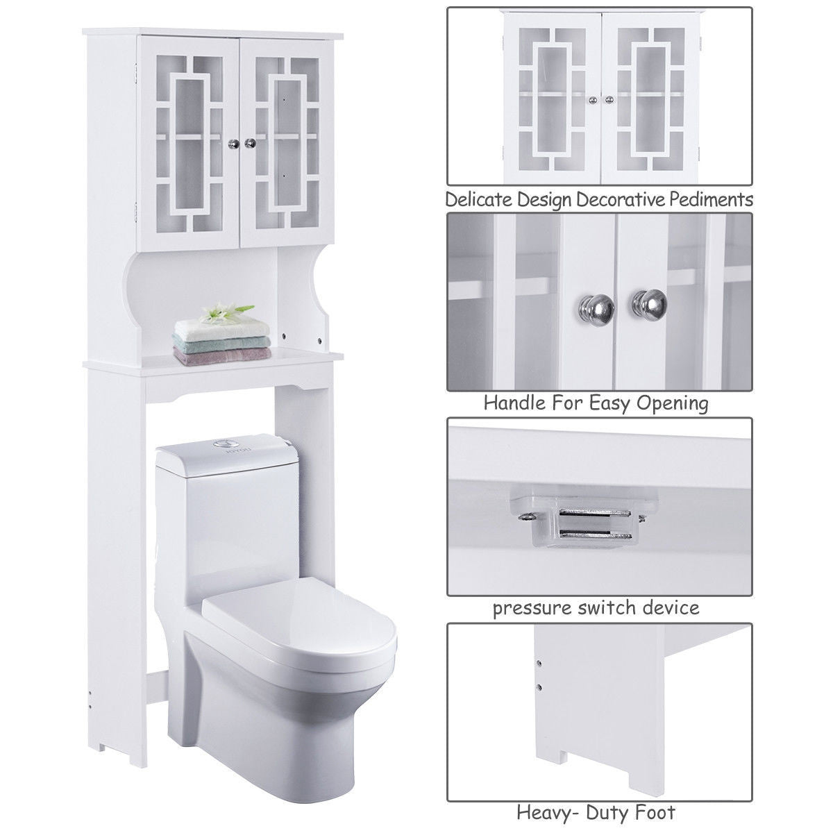 Bathroom Spacesaver Over The Toilet Door Storage Cabinet Ba7402 Wc