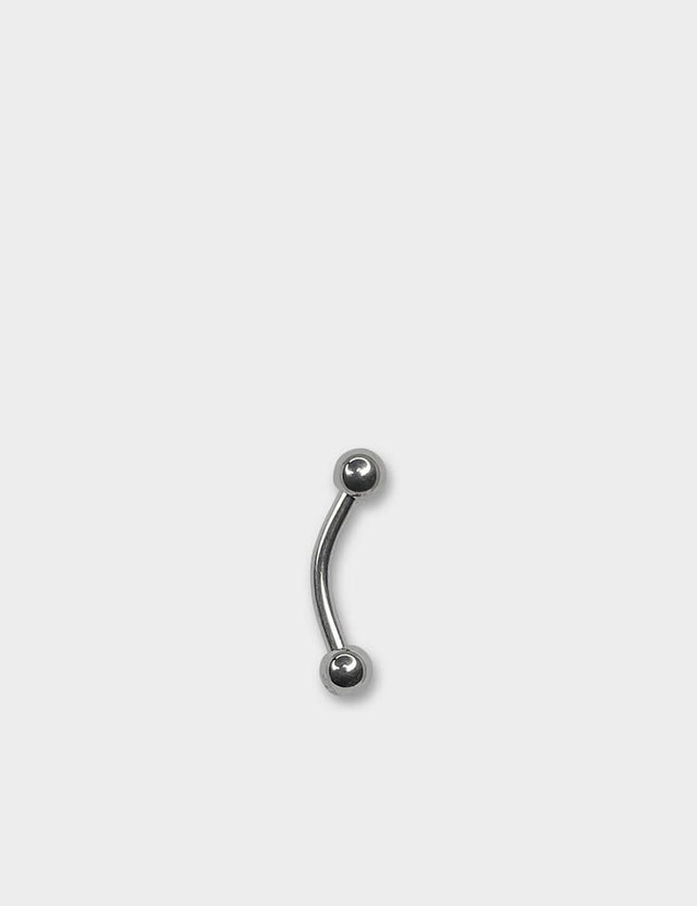 1.2MM (16g) CURVED BARBELL | EXTERNAL THREAD | POLISHED SILVER | TITANIUM | HYPOALLERGENIC | BODY PIERCING