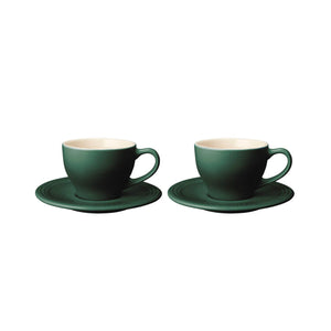 Sage - Classic - Set/2 Cappuccino Cups & Saucers, 200ml