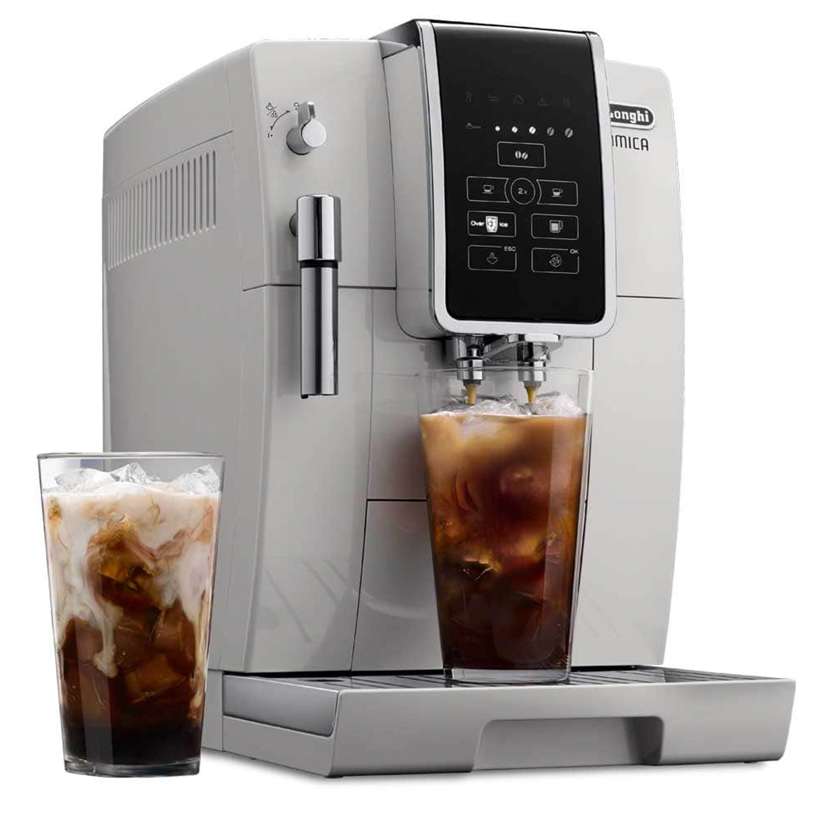 DeLonghi Dinamica Automatic Iced Coffee & Espresso Machine, White ECS