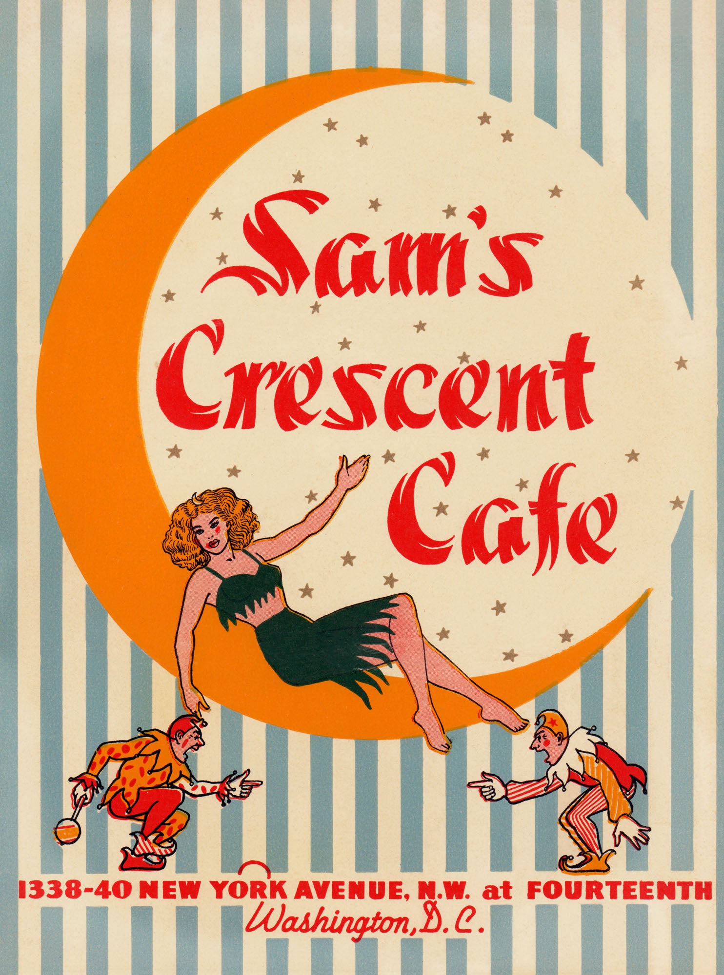 Sam's Crescent Cafe, Washington . 1940s – Vintage Menu Art