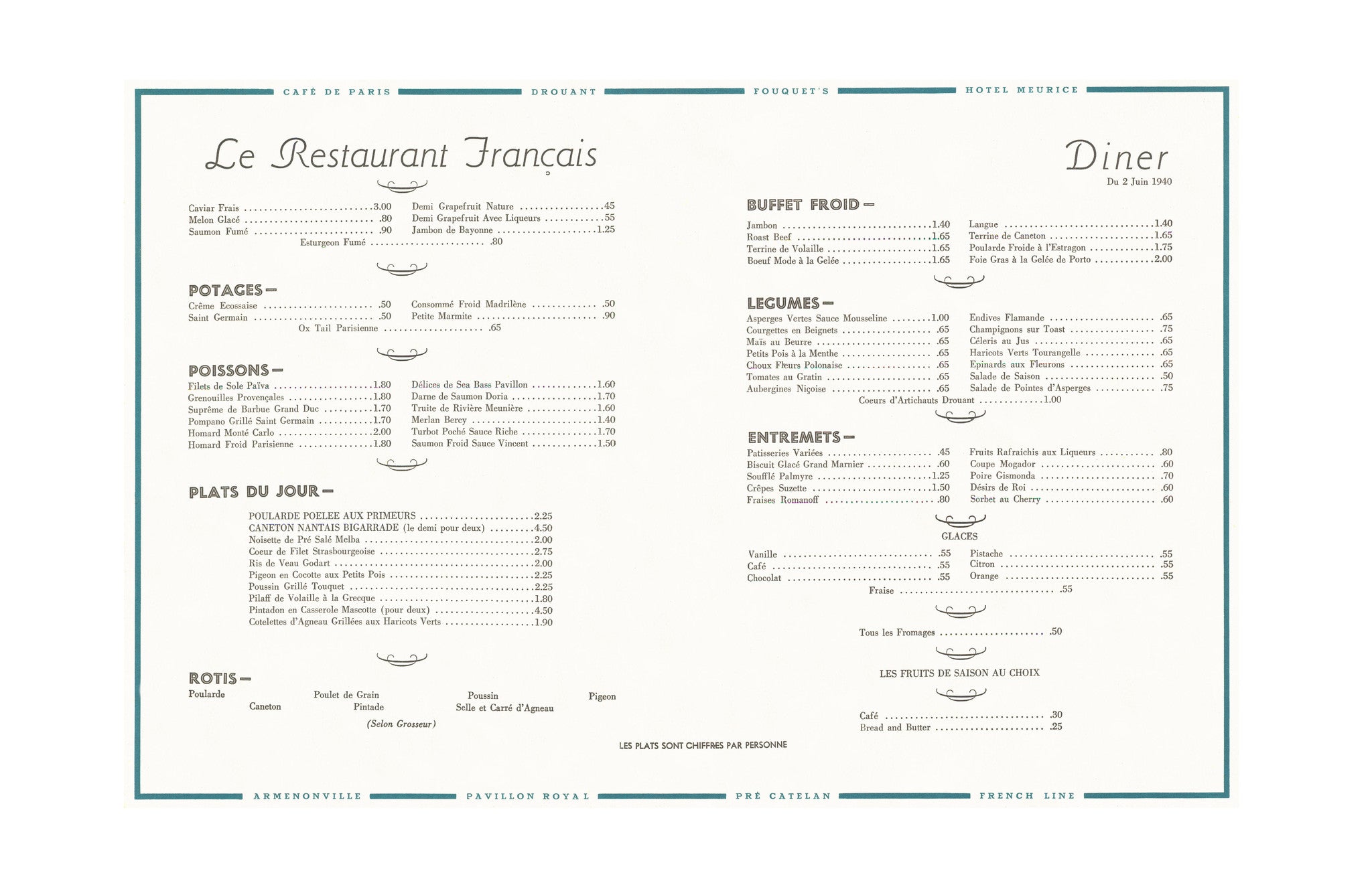 Afbeeldingsresultaat voor menus de restaurants franÃ§ais