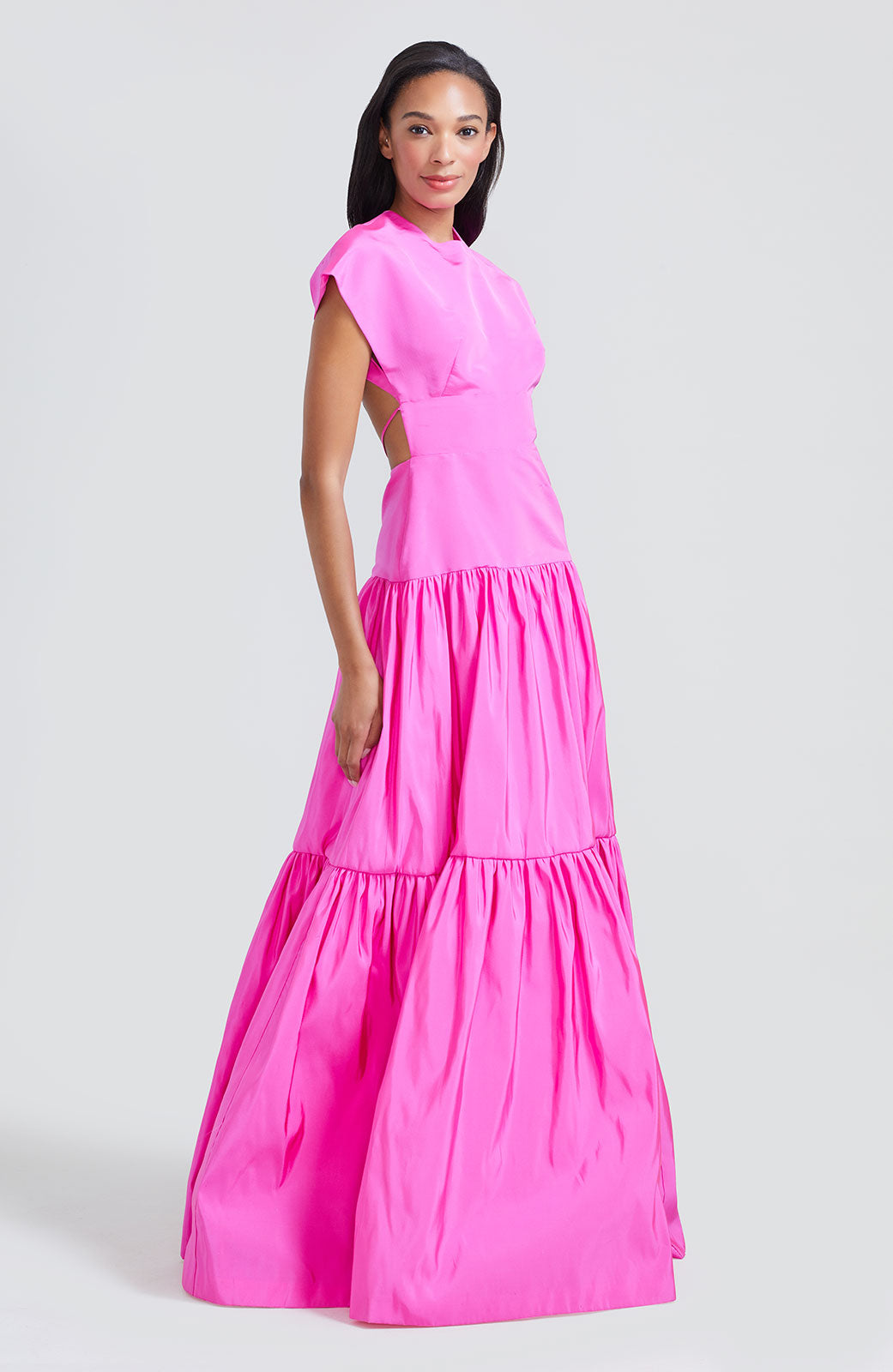 Silk Faille Tiered Gown