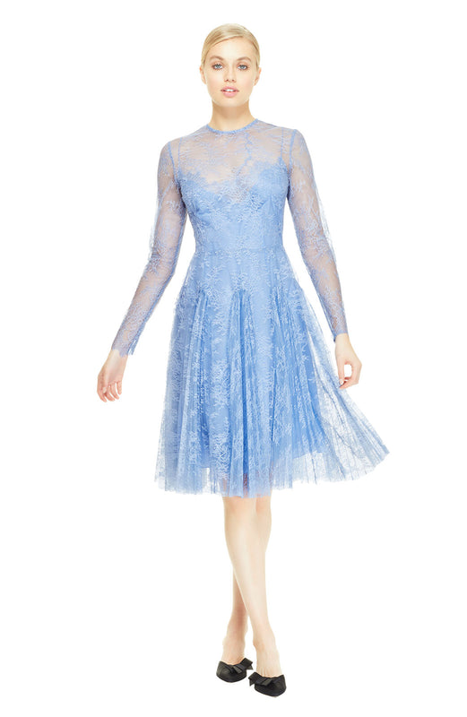 lela rose blue lace dress