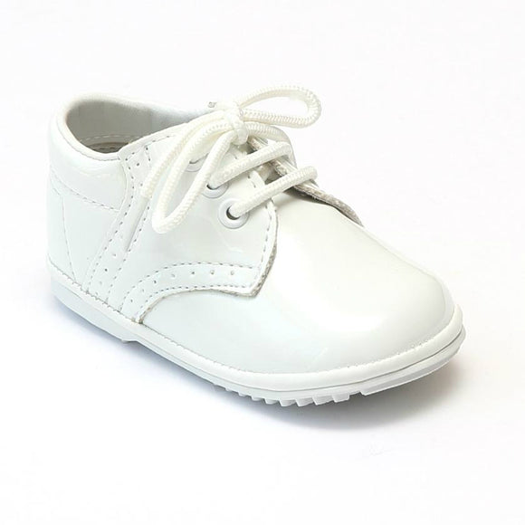 L'Amour Shoes Infant Boys 3890 White Leather Dress Crib Shoes Oxfords ...