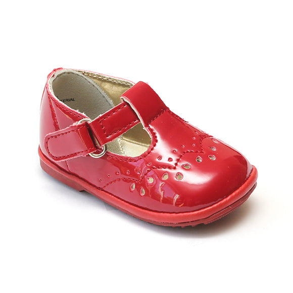 red patent baby shoes