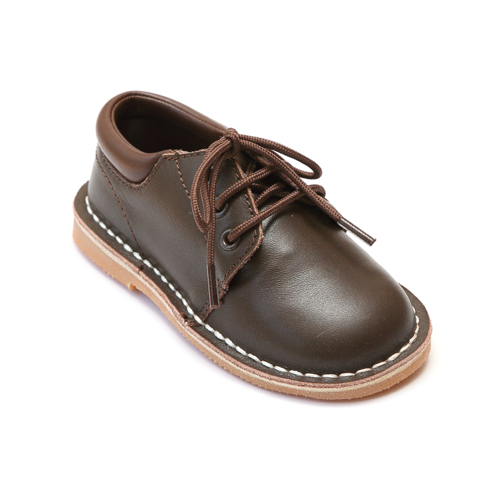 L'Amour Boys 5012 Brown Leather Lace Up Shoes – Babychelle
