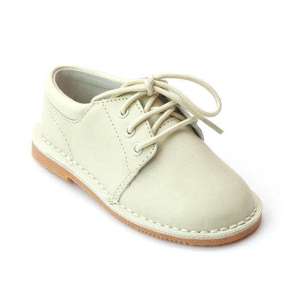 L'Amour Shoes Boys Cream Stitch Down 