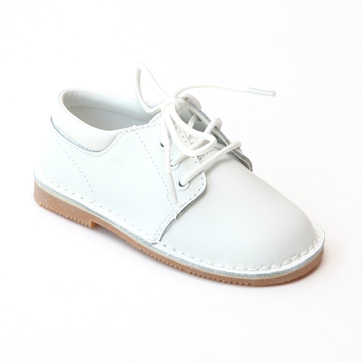 L'Amour Shoes Boys 5012 Classic White Leather Lace Up Oxfords Shoes ...