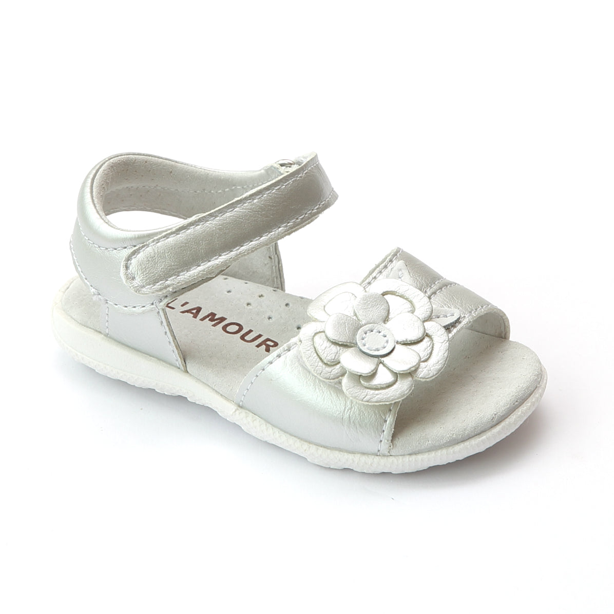 L'Amour Girls Leather Layered Flower Sandal – Babychelle