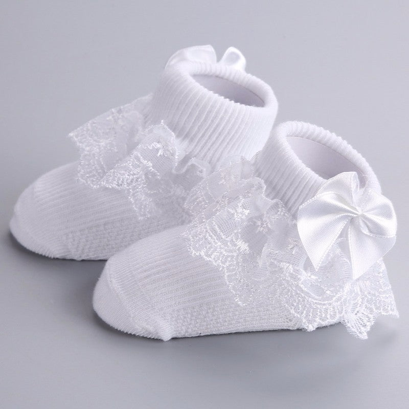 white lace baby socks