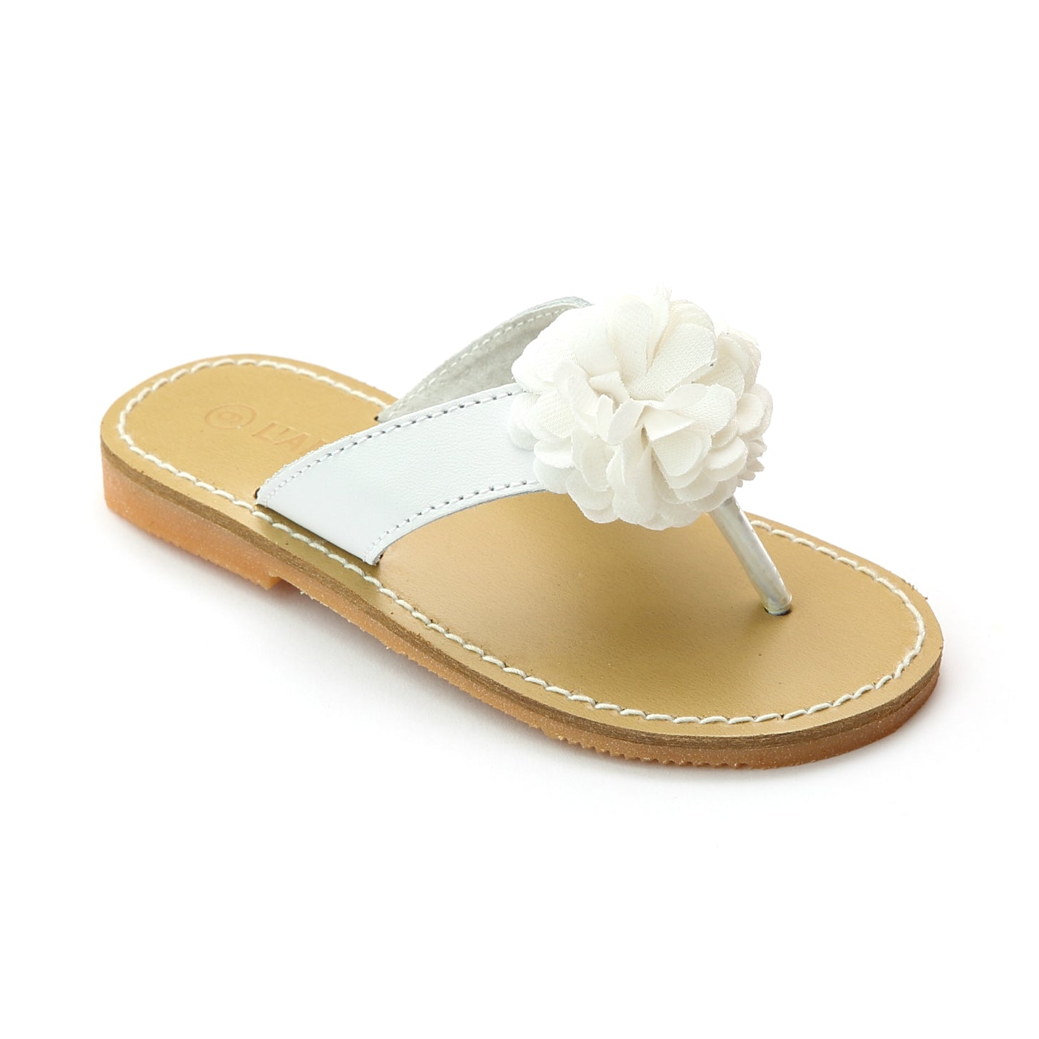 white pom pom sandals