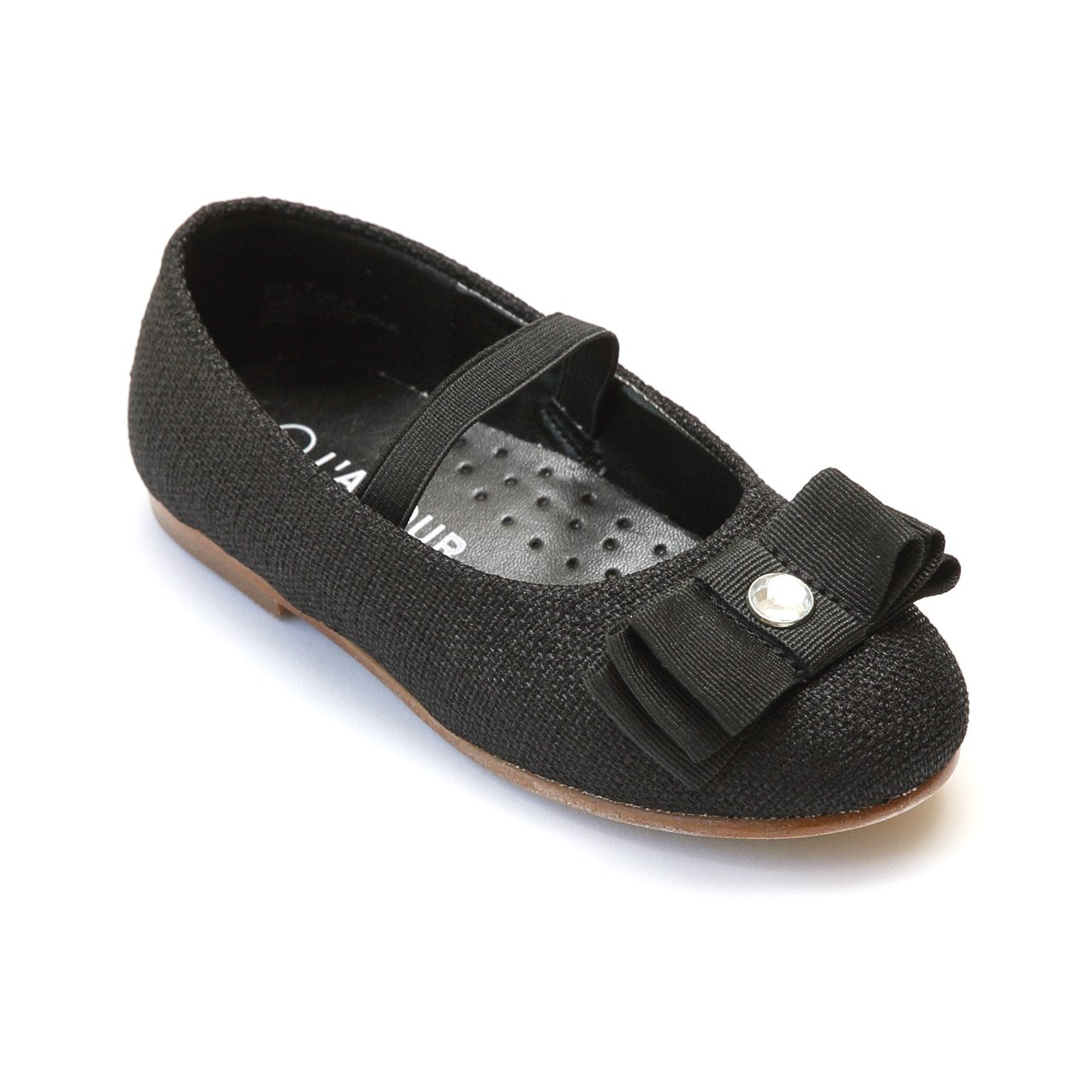 L'Amour Girls D638 Black Linen Ballet 