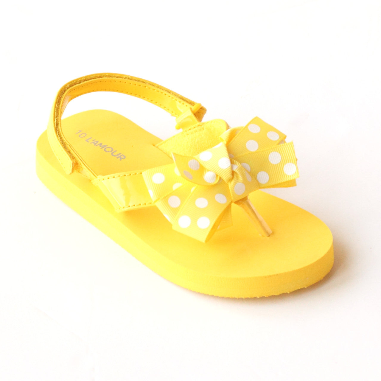 girls yellow flip flops