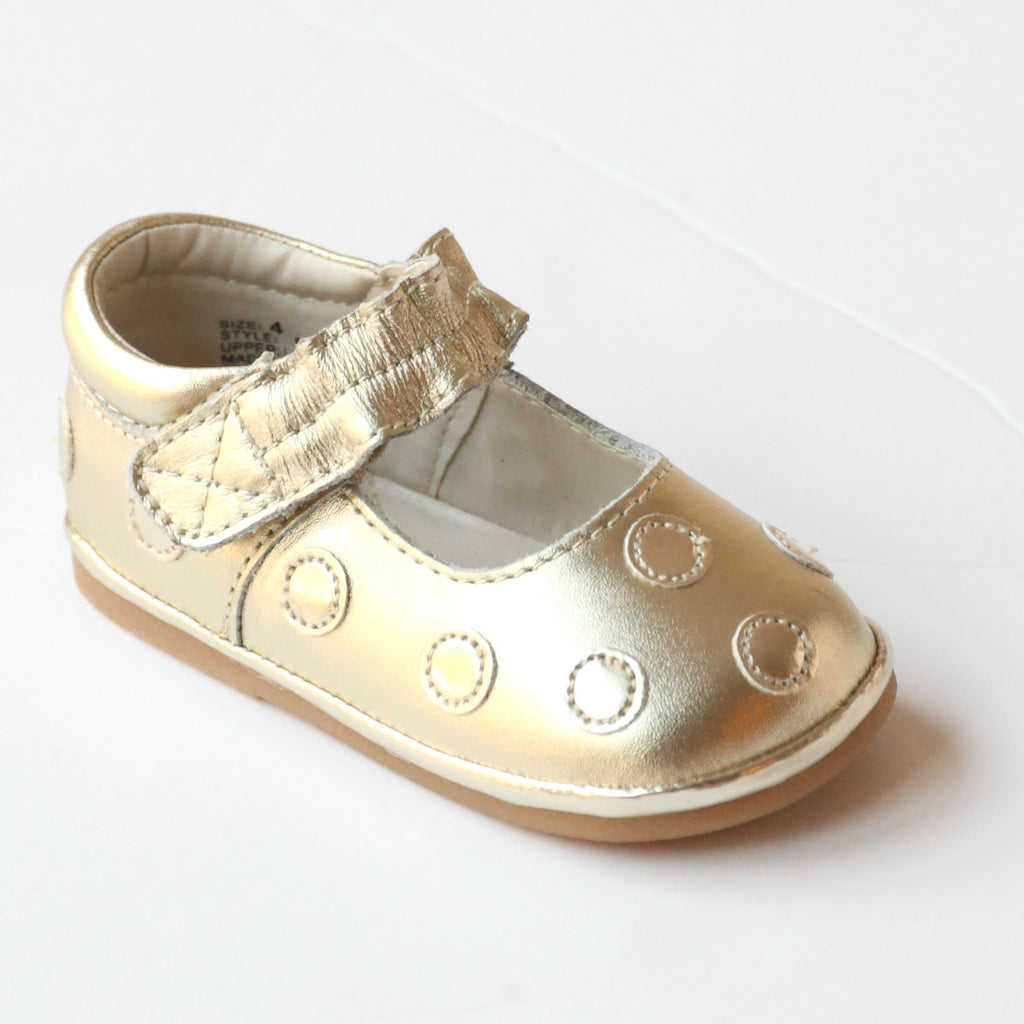 FINAL SALE - Angel Baby Girls Polka Dot Leather Mary Janes – Babychelle